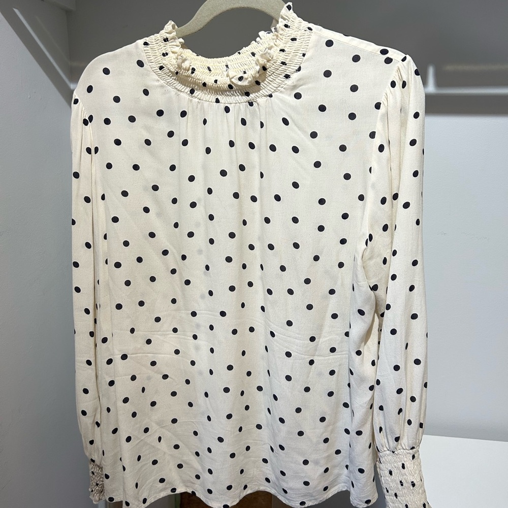 Sanctuary Black and White Polka Dot Blouse